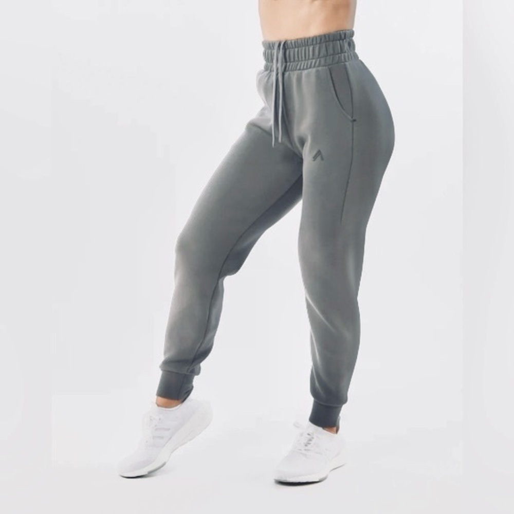 Alphalete ELMTS Relaxed Cuffed Jogger Soft Scuba Sweatpants in Gray, Size Small
